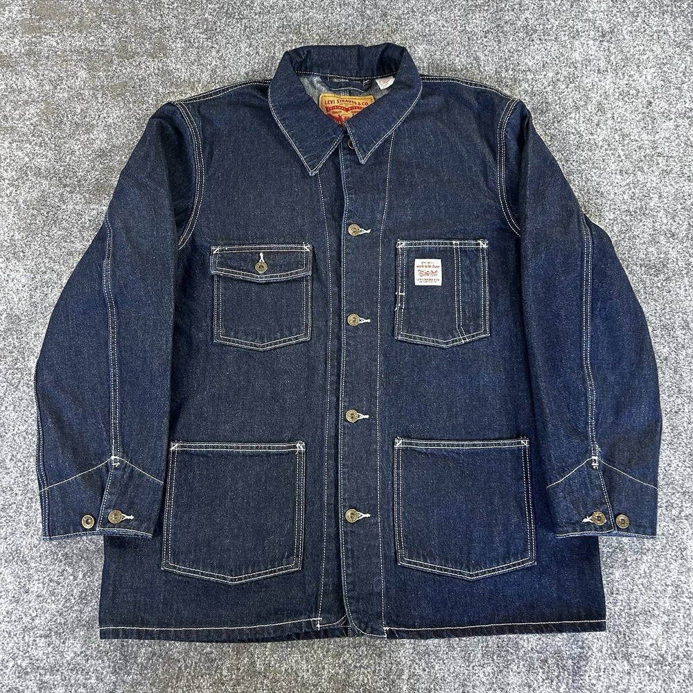 Levi's Berkeley Chore Coat Denim Jacket Men's L Relaxed Cotton Dark Wash